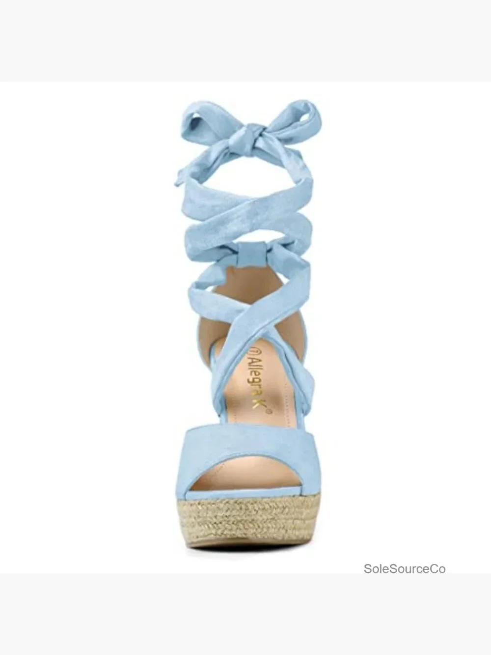 Lace Up Espadrille Platform Wedge Sandals